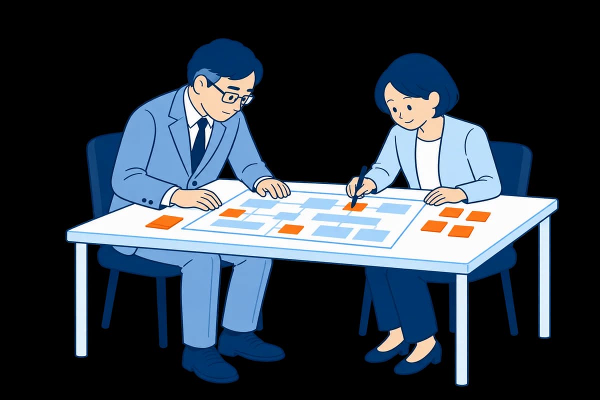 現場の課題を一緒に整理する、相談のイメージ